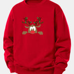 Christmas Reindeer Print Relax Fit Sweatshirt