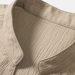 Crinkled Textured V Neck Shirt