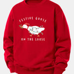 Christmas Goose Print Relax Fit Sweatshirt