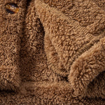 Teddy Fleece Button Up Hooded Coat