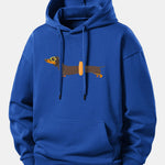 Dachshund With Swimming Ring Print Relax Fit Hoodie