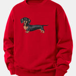 Dachshund Print Relax Fit Sweatshirt