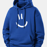 Smiley Face Print Relax Fit Hoodie