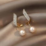 Chic Golden Pearl Drop Earrings