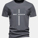 Regular Fit Way Maker Stripe Print Cotton T-Shirt