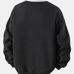Relax Fit Stripe Waffle Crew Neck Sweatshirt