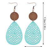 Eliana - Vintage Style Hollow-Out PU Leather Drop Earrings