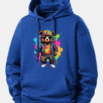 Splash Colorful Bear Print Relax Fit Hoodie