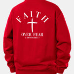 Faith Over Fear Cross Print Relax Fit Sweatshirt