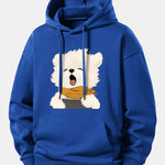 Yawning Puppy Print Relax Fit Hoodie