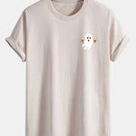Regular Fit Beer Ghost Print Cotton T-Shirt