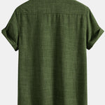 Textured Button Up Shirt With Two Pockets
