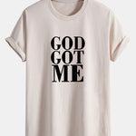 Regular Fit God Got Me Print Cotton T-Shirt