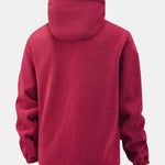 Polar Fleece Zipper Pocket Hooded Coat