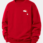 Christmas Hat Print Relax Fit Sweatshirt