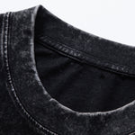 Focus Slogan Print Relax Fit Washed Distressed T-Shirt