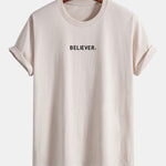 Regular Fit Believer Print Cotton T-Shirt