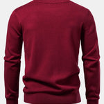 Geometric Jacquard Mock Neck Sweater
