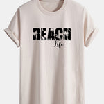 Regular Fit Beach Life Print Cotton T-Shirt