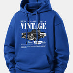 Classic Car Print Relax Fit Hoodie
