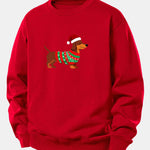 Christmas Dachshund Print Relax Fit Sweatshirt