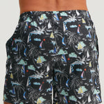 Palm Tree Sailboat Print Swim Shorts