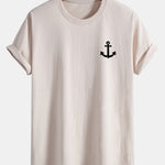 Regular Fit Anchor Print Cotton T-Shirt