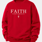 Faith Over Fear Print Relax Fit Sweatshirt
