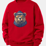 Chicago Sunglasses Bear Print Relax Fit Sweatshirt