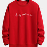 Heartbeat Mountain Print Relax Fit Sweatshirt