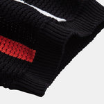 Striped Knit Zip Up Polo Shirt