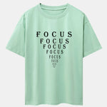 Focus Eye Chart Print Drop Shoulder Oversize T-Shirt