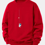 Astronaut On A Rope Print Relax Fit Sweatshirt
