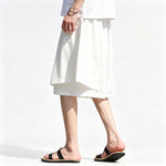 Ice Silk Loose-fitting Faux Two-piece Shorts