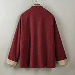 Contrast Trim Frog Button Zen Kimono Jacket
