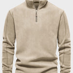 Men's Fleece Stand Collar Half-Zip Long Sleeve Sweatshirt