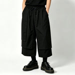 Multi-Panel Elastic-Waist Drapey Wide-Leg Pants