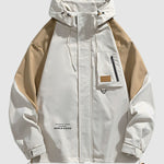 Men's patchwork fabric cargo shell jacket