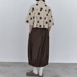 Women's Polka Dot Pleated Retro Collared Short Shirt