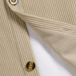 Men's Retro Corduroy Casual Short Sleeve Shirt Shorts Set