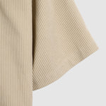 Men's Retro Corduroy Casual Short Sleeve Shirt Shorts Set