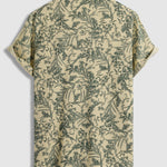 Men's Cuban Collar Floral Casual Short Sleeve Shirt