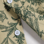 Men's Retro Floral Cuban Collar Shirt Casual Shorts Set