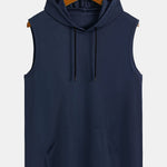 Athletic Mesh Kangaroo Pocket Hooded Tank