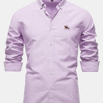 Cowboy Embroidery Cotton Oxford Button Up Shirt