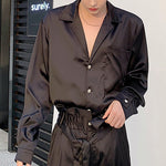 Silky Satin Shirt Trousers