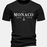 Regular Fit Monaco Slogan Cotton T-Shirt
