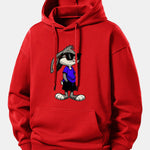 Sunglasses Rabbit Print Relax Fit Hoodie