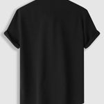 Men's Solid Color Marble Pattern Textured Casual Short Sleeve Shirt