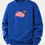 Hot Dog Dachshund Print Relax Fit Sweatshirt
